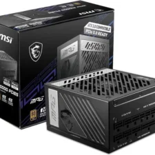 MSI MAG A1000G PCIE5, 1000W Power Supply, ATX 3.0, PCIe 5.0 Ready, 80 Plus Gold, Full Modular PSU, New